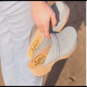 Classic Sea Grey Oiled Nubuck Clog Lotta from Stockholm size 38